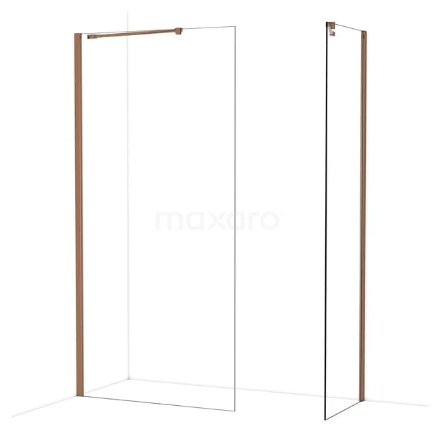 Diamond Walk-in shower | 100x60 cm Glanzend koper Clear glass 2 fixed walls IDB1006410GKP Diamond Walk-in shower | 100x60 cm Glanzend koper Clear glass 2 fixed walls IDB1006410GKP