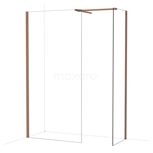 Diamond Inloopdouche | 100x60 cm Glanzend koper Helder glas 2 vaste wanden IDB1006510GKP Diamond Inloopdouche | 100x60 cm Glanzend koper Helder glas 2 vaste wanden IDB1006510GKP
