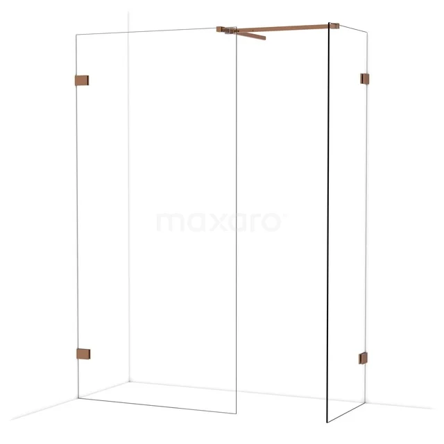 Diamond Inloopdouche | 100x60 cm Glanzend koper Helder glas 2 vaste wanden IDB1006520GKP Diamond Inloopdouche | 100x60 cm Glanzend koper Helder glas 2 vaste wanden IDB1006520GKP