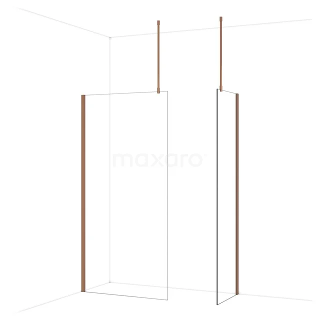 Duschwand mit transparentem Glas und Aluminiumprofilen, ideal für eine moderne Badezimmergestaltung.