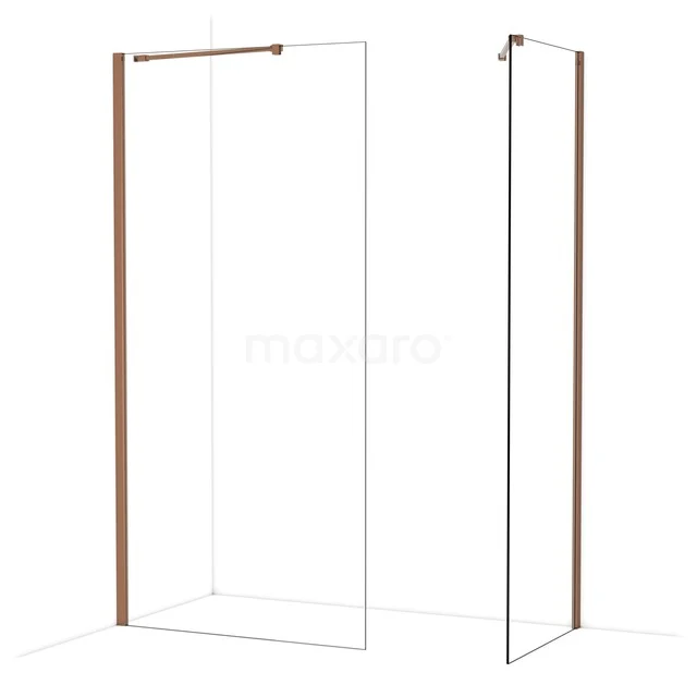 Diamond Inloopdouche | 100x70 cm Glanzend koper Helder glas 2 vaste wanden IDB1007410GKP Diamond Inloopdouche | 100x70 cm Glanzend koper Helder glas 2 vaste wanden IDB1007410GKP