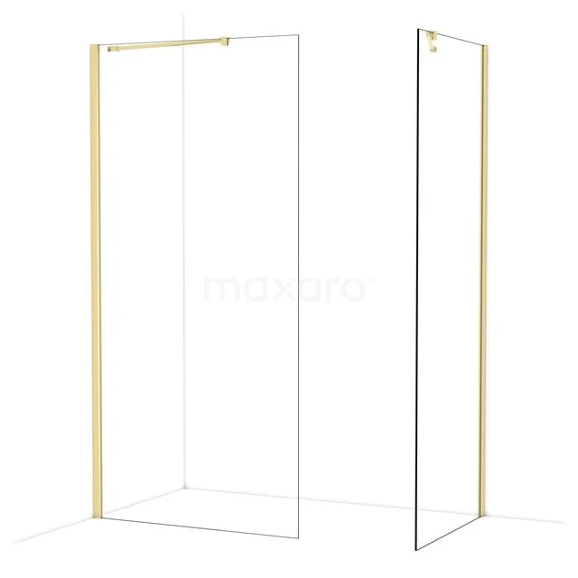 Diamond Inloopdouche | 100x80 cm Glanzend lichtgoud Helder glas 2 vaste wanden IDB1008410GLG Diamond Inloopdouche | 100x80 cm Glanzend lichtgoud Helder glas 2 vaste wanden IDB1008410GLG
