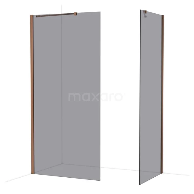 Diamond Inloopdouche | 100x80 cm Glanzend koper Rookglas 2 vaste wanden IDB1008411GKP Diamond Inloopdouche | 100x80 cm Glanzend koper Rookglas 2 vaste wanden IDB1008411GKP