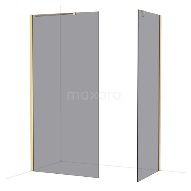 Diamond Inloopdouche | 100x80 cm Glanzend lichtgoud Rookglas 2 vaste wanden IDB1008411GLG Diamond Inloopdouche | 100x80 cm Glanzend lichtgoud Rookglas 2 vaste wanden IDB1008411GLG