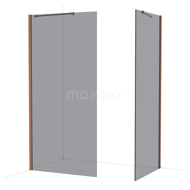Diamond Inloopdouche | 100x90 cm Glanzend koper Rookglas 2 vaste wanden IDB1009411GKP Diamond Inloopdouche | 100x90 cm Glanzend koper Rookglas 2 vaste wanden IDB1009411GKP