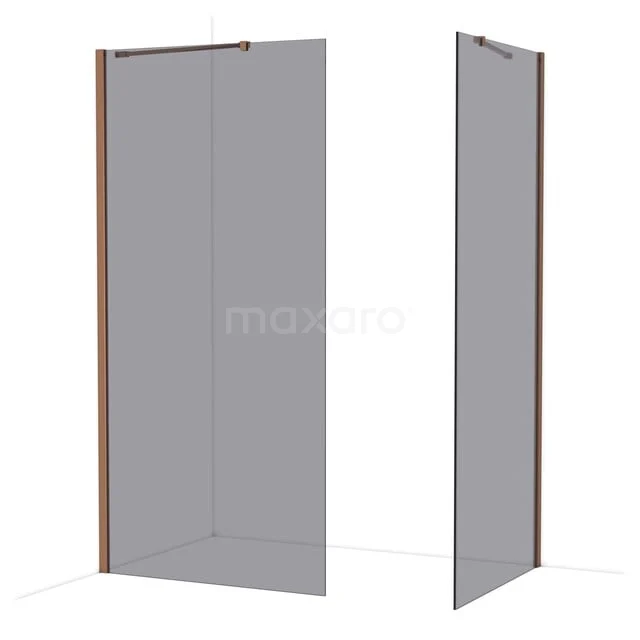 Diamond Walk-in shower | 100x90 cm Glanzend koper Smoke glass 2 fixed walls IDB1009411GKP Diamond Walk-in shower | 100x90 cm Glanzend koper Smoke glass 2 fixed walls IDB1009411GKP