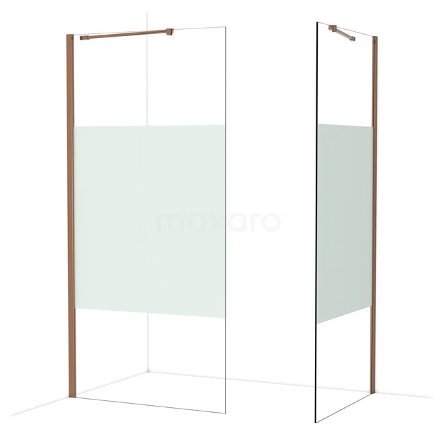 Diamond Walk-in shower | 100x90 cm Glanzend koper Clear with matt strip 2 fixed walls IDB1009413GKP Diamond Walk-in shower | 100x90 cm Glanzend koper Clear with matt strip 2 fixed walls IDB1009413GKP