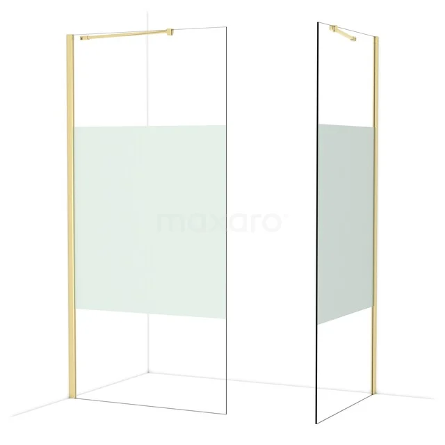 Diamond Walk-in shower | 100x90 cm Glanzend lichtgoud Clear with matt strip 2 fixed walls IDB1009413GLG Diamond Walk-in shower | 100x90 cm Glanzend lichtgoud Clear with matt strip 2 fixed walls IDB1009413GLG