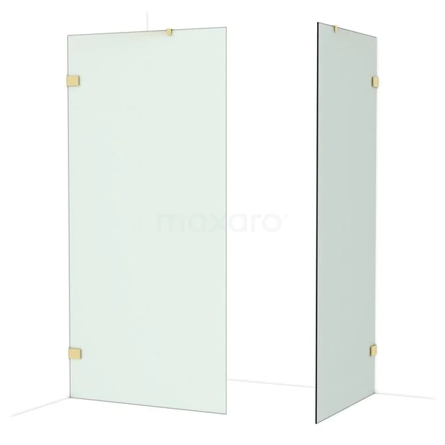 Diamond Inloopdouche | 100x90 cm Glanzend lichtgoud Matglas 2 vaste wanden IDB1009427GLG Diamond Inloopdouche | 100x90 cm Glanzend lichtgoud Matglas 2 vaste wanden IDB1009427GLG