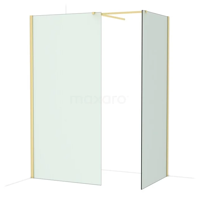 Diamond Walk-in shower | 100x90 cm Glanzend lichtgoud Frosted glass 2 fixed walls IDB1009517GLG Diamond Walk-in shower | 100x90 cm Glanzend lichtgoud Frosted glass 2 fixed walls IDB1009517GLG