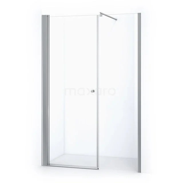 Zircon Comfort Duschtür | 150 cm Chrom Klarglas Drehtür DW-0609113 Glasene Duschwand mit Aluminiumprofilen, minimalistisches Design, ideal für ein modernes Badezimmer.