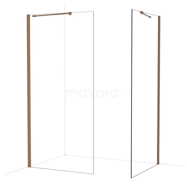 Diamond Walk-in shower | 100x100 cm Glanzend koper Clear glass 2 fixed walls IDB1010410GKP Diamond Walk-in shower | 100x100 cm Glanzend koper Clear glass 2 fixed walls IDB1010410GKP