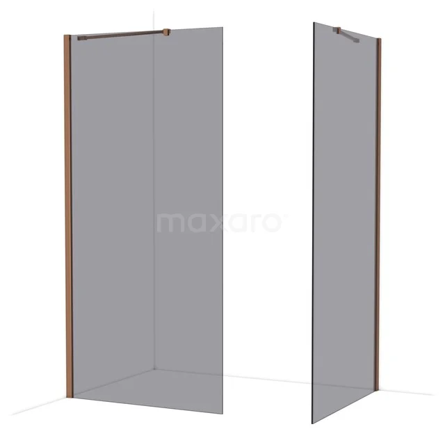 Diamond Inloopdouche | 100x100 cm Glanzend koper Rookglas 2 vaste wanden IDB1010411GKP Diamond Inloopdouche | 100x100 cm Glanzend koper Rookglas 2 vaste wanden IDB1010411GKP