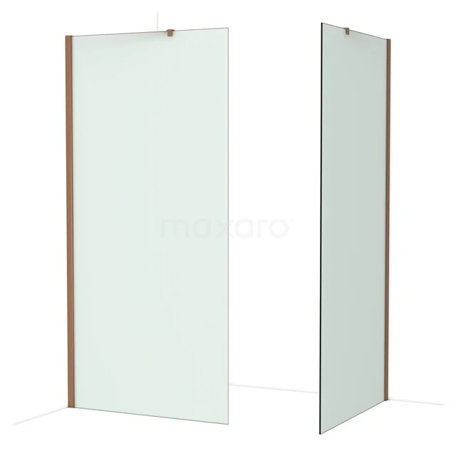 Diamond Walk-in shower | 100x100 cm Glanzend koper Frosted glass 2 fixed walls IDB1010417GKP Diamond Walk-in shower | 100x100 cm Glanzend koper Frosted glass 2 fixed walls IDB1010417GKP