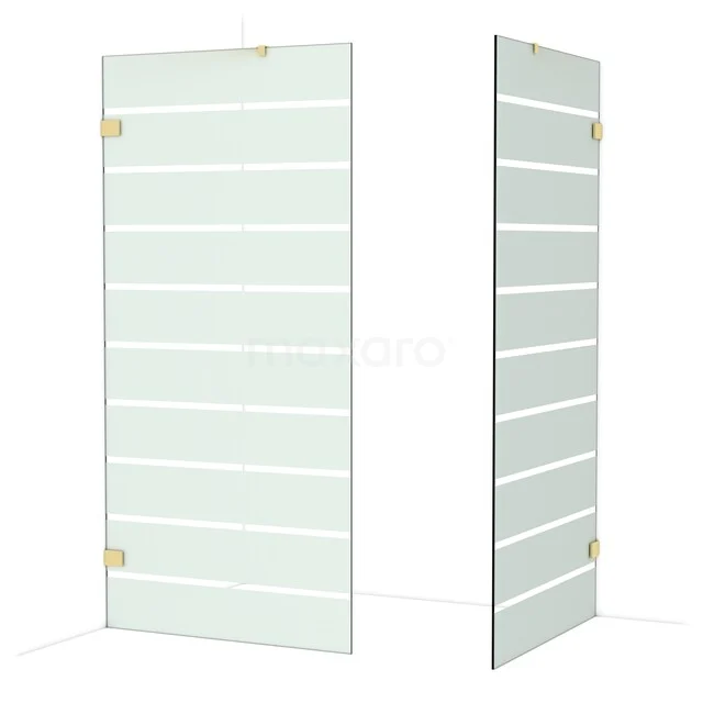 Diamond Walk-in shower | 100x100 cm Glanzend lichtgoud Clear with matt stripes 2 fixed walls IDB1010426GLG Diamond Walk-in shower | 100x100 cm Glanzend lichtgoud Clear with matt stripes 2 fixed walls IDB1010426GLG