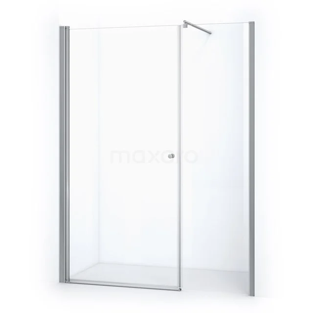 Glas Duschwand mit Tür, elegantes verchromtes Profil, geeignet für moderne Badezimmer, Serie Elegance, klares Sicherheitsglas.