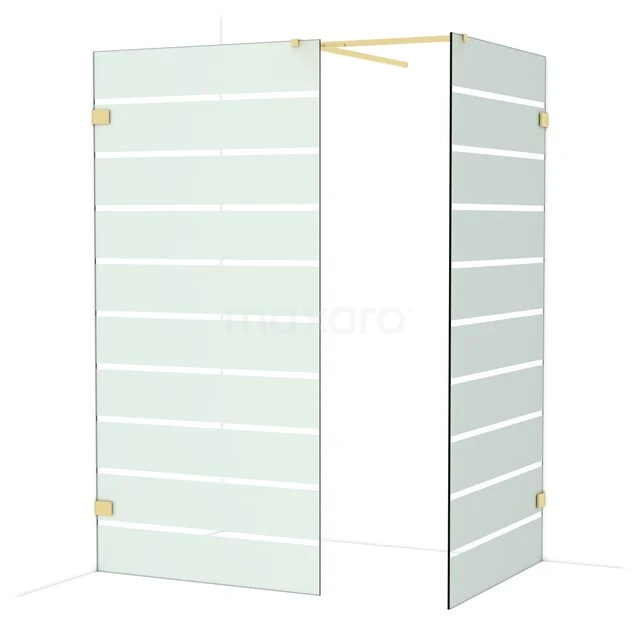 Diamond Walk-in shower | 100x100 cm Glanzend lichtgoud Clear with matt stripes 2 fixed walls IDB1010526GLG Diamond Walk-in shower | 100x100 cm Glanzend lichtgoud Clear with matt stripes 2 fixed walls IDB1010526GLG