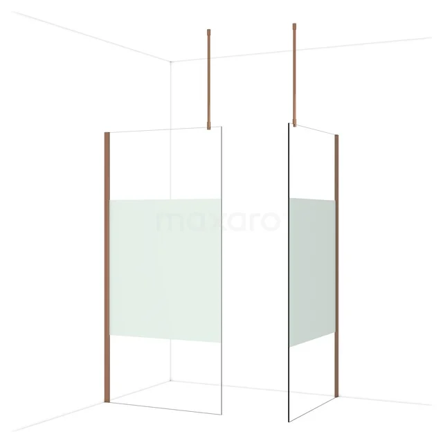 Duschwand mit minimalistischem Design, weißem Rahmen und mattiertem Glas, ideal für einen modernen Badezimmerstil.