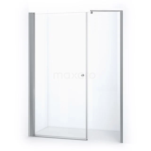 Glasene Duschwand mit silberner Umrandung, modernes Design für ein stilvolles Badezimmer.