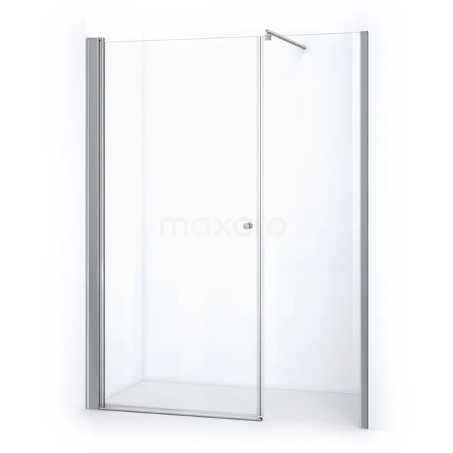 Glas Duschwand mit modernem Design, transparentem Glas und Aluminium Profilen, ideal für eine stilvolle Badezimmergestaltung.