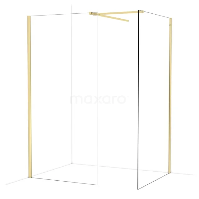 Diamond Inloopdouche | 110x100 cm Glanzend lichtgoud Helder glas 2 vaste wanden IDB1011510GLG Diamond Inloopdouche | 110x100 cm Glanzend lichtgoud Helder glas 2 vaste wanden IDB1011510GLG