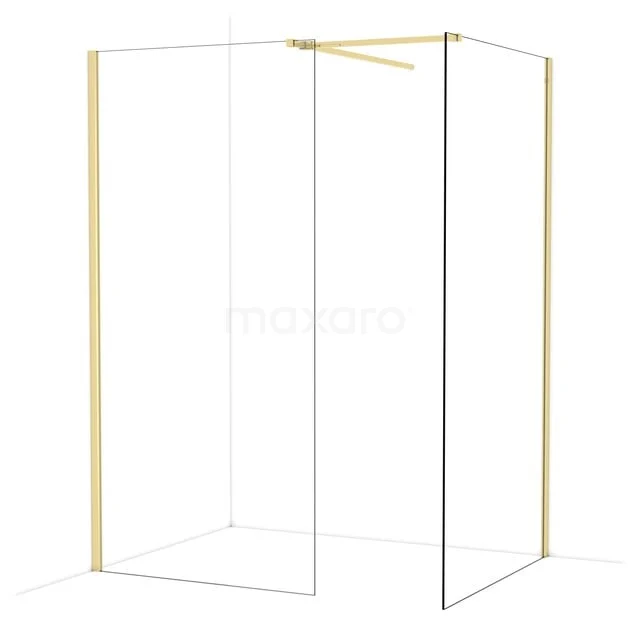 Diamond Walk-in shower | 110x100 cm Glanzend lichtgoud Clear glass 2 fixed walls IDB1011510GLG Diamond Walk-in shower | 110x100 cm Glanzend lichtgoud Clear glass 2 fixed walls IDB1011510GLG
