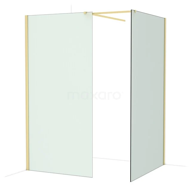 Begehbare Duschen IDB1012517GLG Glas Duschwand mit goldfarbenem Rahmen, elegantes Design für einen modernen Badezimmer-Look, einschließlich Stabilisationsstange.