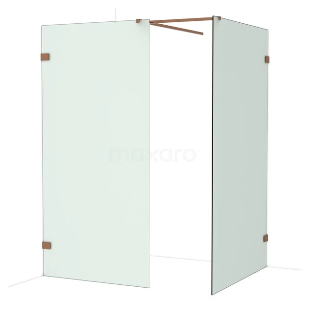 Diamond Inloopdouche | 120x100 cm Glanzend koper Matglas 2 vaste wanden IDB1012527GKP Diamond Inloopdouche | 120x100 cm Glanzend koper Matglas 2 vaste wanden IDB1012527GKP