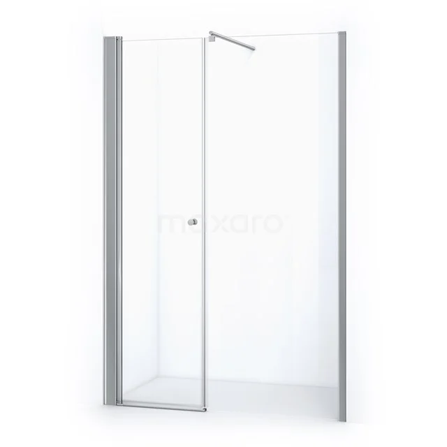 Zircon Comfort Duschtür | 150 cm Chrom Klarglas Drehtür DW-0906113 Glasene Duschwand mit silbernem Rahmen, minimalistisches Design. Perfekt für ein modernes Badezimmer. Anschluss mit Drehtür.
