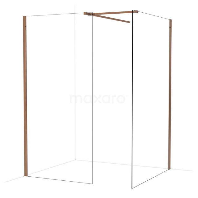 Diamond Inloopdouche | 130x100 cm Glanzend koper Helder glas 2 vaste wanden IDB1013510GKP Diamond Inloopdouche | 130x100 cm Glanzend koper Helder glas 2 vaste wanden IDB1013510GKP
