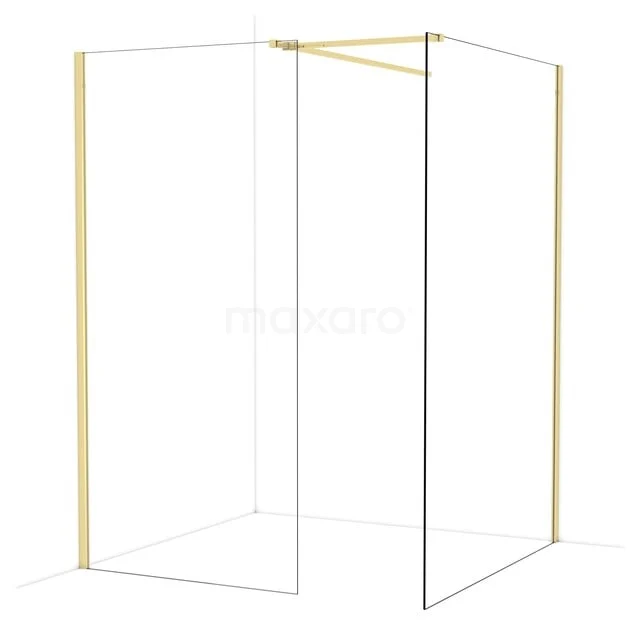 Diamond Inloopdouche | 140x100 cm Glanzend lichtgoud Helder glas 2 vaste wanden IDB1014510GLG Diamond Inloopdouche | 140x100 cm Glanzend lichtgoud Helder glas 2 vaste wanden IDB1014510GLG