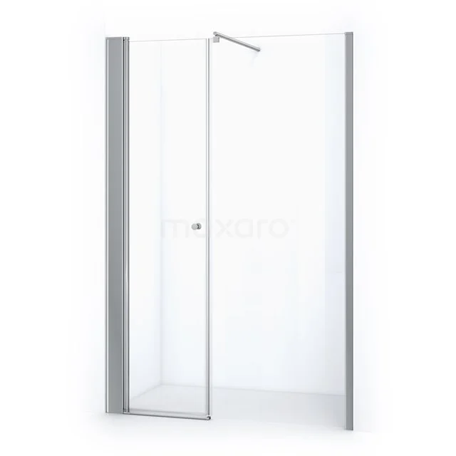Zircon Comfort Duschtür | 150 cm Chrom Klarglas Drehtür DW-0807213 Glasene Duschwand mit Scharnier Tür, silberne Profile und minimalistisches Design, ideal für ein modernes Badezimmer.