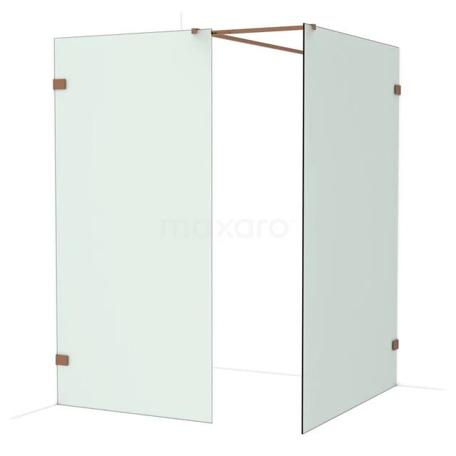 Diamond Walk-in shower | 140x100 cm Glanzend koper Frosted glass 2 fixed walls IDB1014527GKP Diamond Walk-in shower | 140x100 cm Glanzend koper Frosted glass 2 fixed walls IDB1014527GKP
