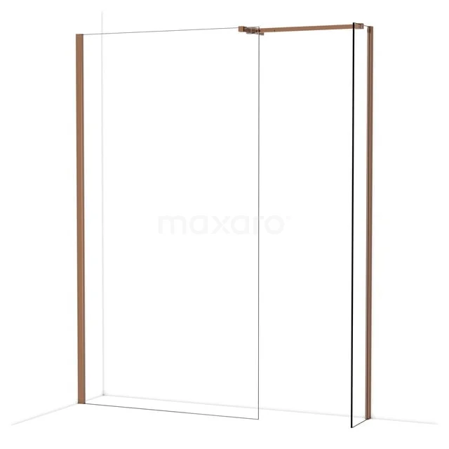 Diamond Walk-in shower | 110x30 cm Glanzend koper Clear glass 2 fixed walls IDB1103510GKP Diamond Walk-in shower | 110x30 cm Glanzend koper Clear glass 2 fixed walls IDB1103510GKP