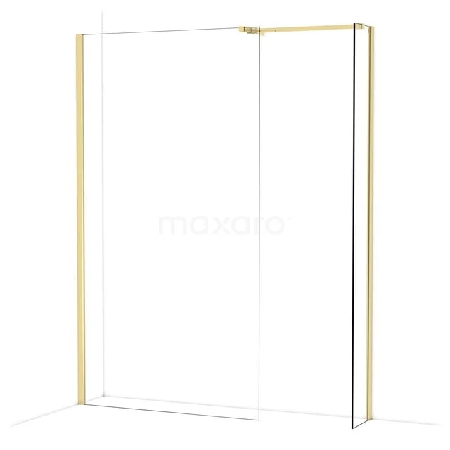 Diamond Walk-in shower | 110x30 cm Glanzend lichtgoud Clear glass 2 fixed walls IDB1103510GLG Diamond Walk-in shower | 110x30 cm Glanzend lichtgoud Clear glass 2 fixed walls IDB1103510GLG