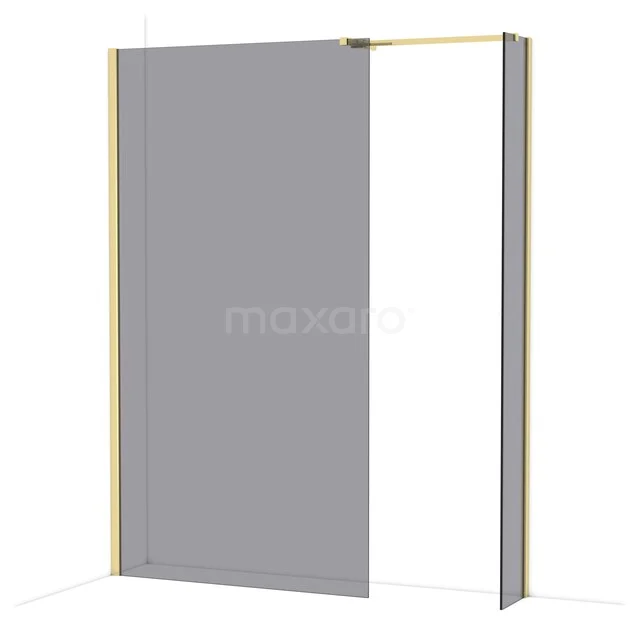 Diamond Inloopdouche | 110x30 cm Glanzend lichtgoud Rookglas 2 vaste wanden IDB1103511GLG Diamond Inloopdouche | 110x30 cm Glanzend lichtgoud Rookglas 2 vaste wanden IDB1103511GLG