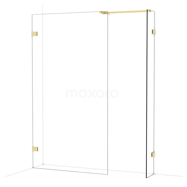 Diamond Inloopdouche | 110x30 cm Glanzend lichtgoud Helder glas 2 vaste wanden IDB1103520GLG Diamond Inloopdouche | 110x30 cm Glanzend lichtgoud Helder glas 2 vaste wanden IDB1103520GLG