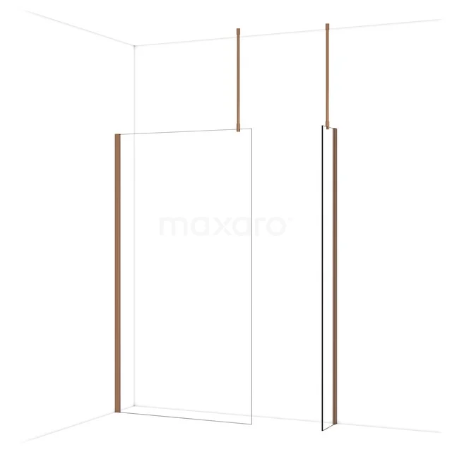 Diamond Inloopdouche | 110x30 cm Glanzend koper Helder glas 2 vaste wanden IDB1103910GKP Diamond Inloopdouche | 110x30 cm Glanzend koper Helder glas 2 vaste wanden IDB1103910GKP