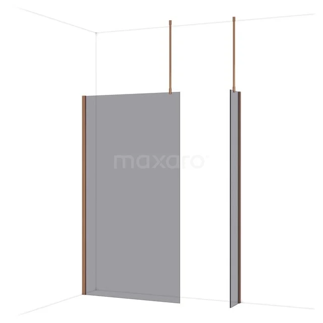 Diamond Inloopdouche | 110x30 cm Glanzend koper Rookglas 2 vaste wanden IDB1103911GKP Diamond Inloopdouche | 110x30 cm Glanzend koper Rookglas 2 vaste wanden IDB1103911GKP