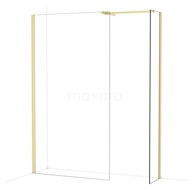 Diamond Inloopdouche | 110x40 cm Glanzend lichtgoud Helder glas 2 vaste wanden IDB1104510GLG Diamond Inloopdouche | 110x40 cm Glanzend lichtgoud Helder glas 2 vaste wanden IDB1104510GLG