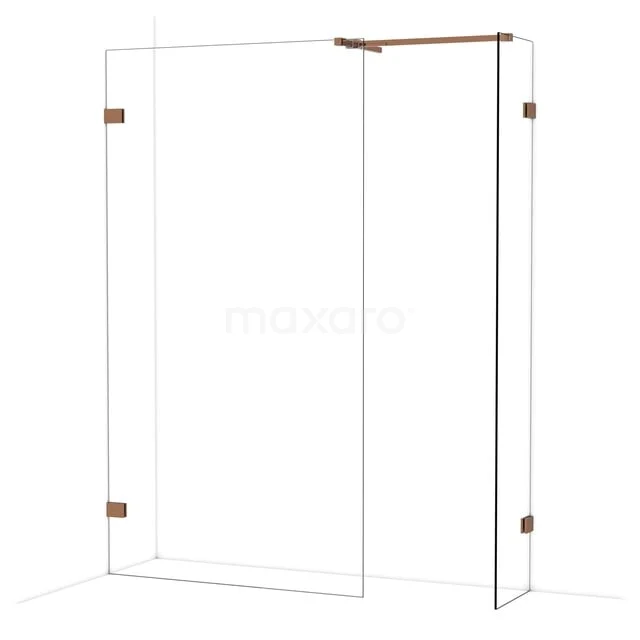 Diamond Inloopdouche | 110x40 cm Glanzend koper Helder glas 2 vaste wanden IDB1104520GKP Diamond Inloopdouche | 110x40 cm Glanzend koper Helder glas 2 vaste wanden IDB1104520GKP