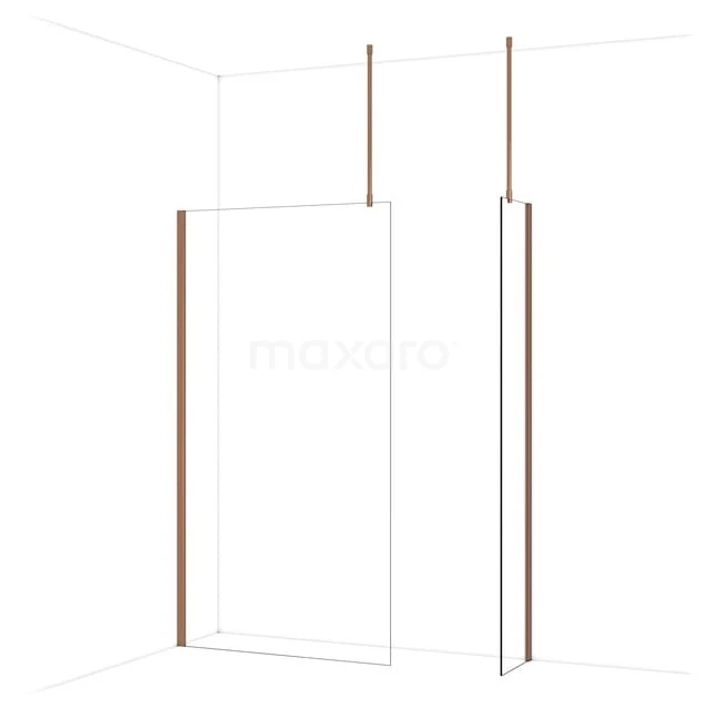 Diamond Inloopdouche | 110x40 cm Glanzend koper Helder glas 2 vaste wanden IDB1104910GKP Diamond Inloopdouche | 110x40 cm Glanzend koper Helder glas 2 vaste wanden IDB1104910GKP