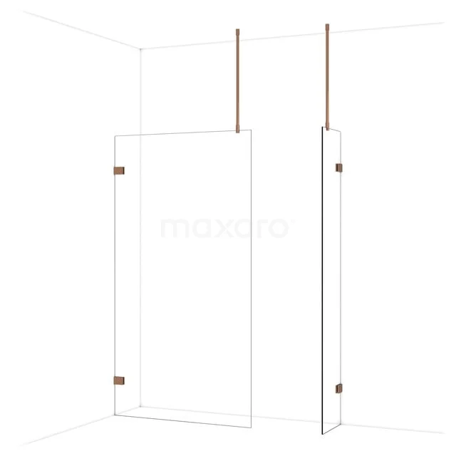 Diamond Inloopdouche | 110x40 cm Glanzend koper Helder glas 2 vaste wanden IDB1104920GKP Diamond Inloopdouche | 110x40 cm Glanzend koper Helder glas 2 vaste wanden IDB1104920GKP