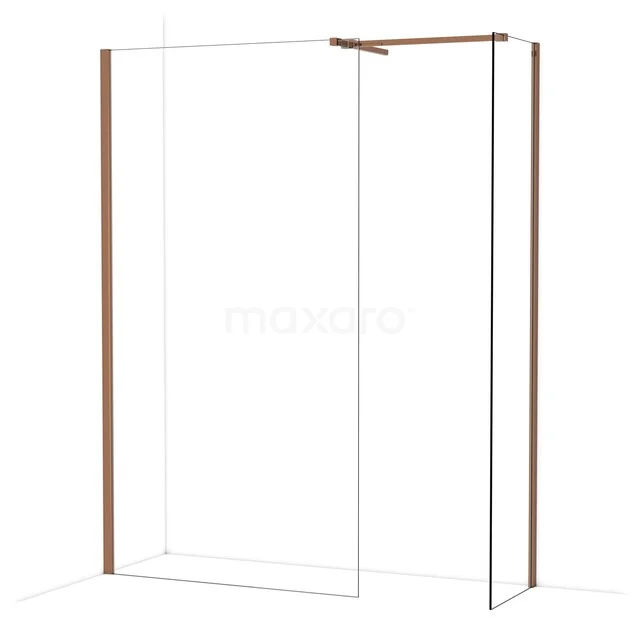 Diamond Inloopdouche | 110x50 cm Glanzend koper Helder glas 2 vaste wanden IDB1105510GKP Diamond Inloopdouche | 110x50 cm Glanzend koper Helder glas 2 vaste wanden IDB1105510GKP