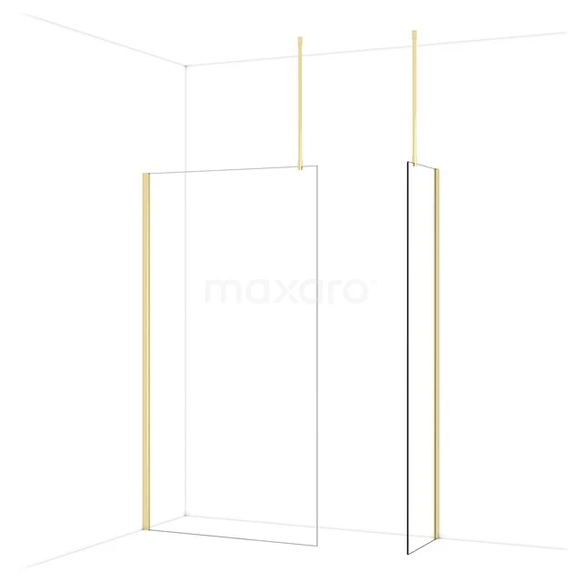 Diamond Inloopdouche | 110x50 cm Glanzend lichtgoud Helder glas 2 vaste wanden IDB1105910GLG Diamond Inloopdouche | 110x50 cm Glanzend lichtgoud Helder glas 2 vaste wanden IDB1105910GLG