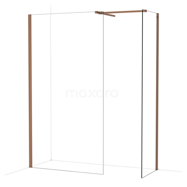 Diamond Walk-in shower | 110x60 cm Glanzend koper Clear glass 2 fixed walls IDB1106510GKP Diamond Walk-in shower | 110x60 cm Glanzend koper Clear glass 2 fixed walls IDB1106510GKP