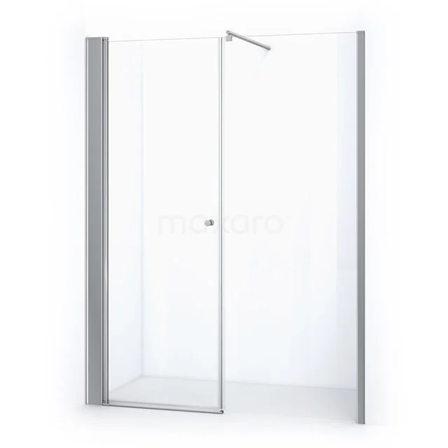 Zircon Comfort Duschtür | 160 cm Chrom Klarglas Drehtür DW-0808213 Moderne Duschwand aus Glas mit Drehtür, minimalistisches Design, Klarglas und Aluminiumprofile für ein stilvolles Badezimmer.