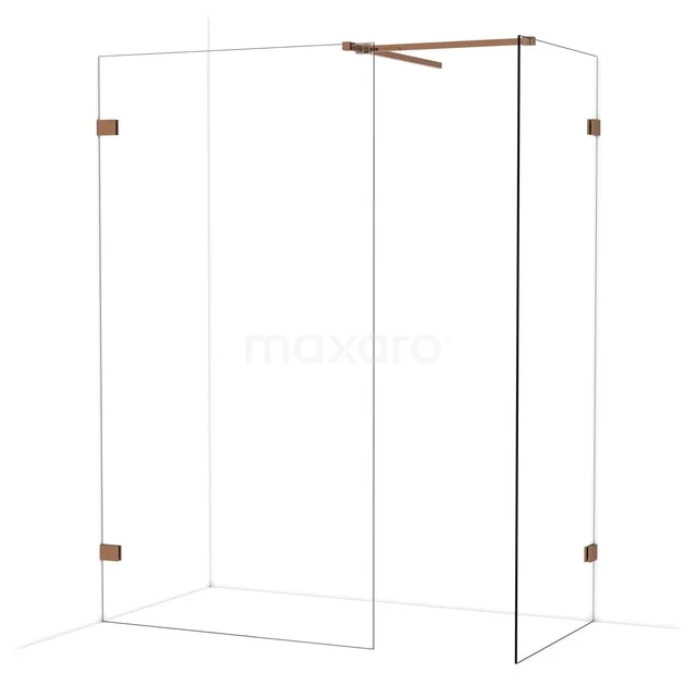 Diamond Inloopdouche | 110x80 cm Glanzend koper Helder glas 2 vaste wanden IDB1108520GKP Diamond Inloopdouche | 110x80 cm Glanzend koper Helder glas 2 vaste wanden IDB1108520GKP