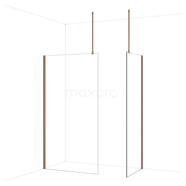Diamond Inloopdouche | 110x80 cm Glanzend koper Helder glas 2 vaste wanden IDB1108910GKP Diamond Inloopdouche | 110x80 cm Glanzend koper Helder glas 2 vaste wanden IDB1108910GKP