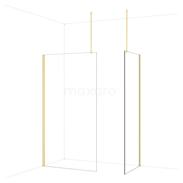 Begehbare Duschen IDB1108910GLG Duschwand mit Eckprofil, weißem Rahmen und Glas, ideal für ein modernes Badezimmer.